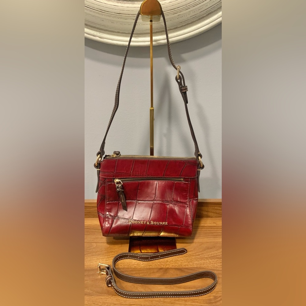 Dooney and Bourke Croco Embossed Pembrook Allison Crossbody Bag